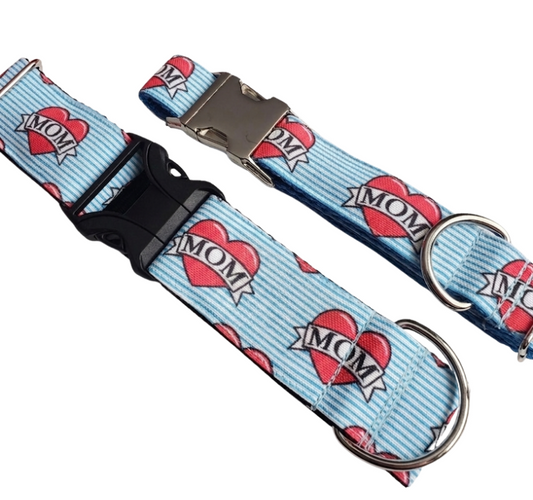 I Love Mom Dog Collar