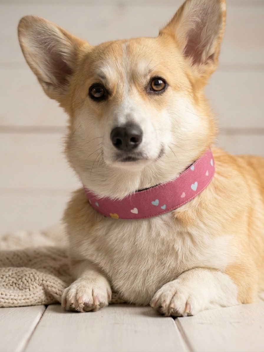 Rose Hearts Dog Collar