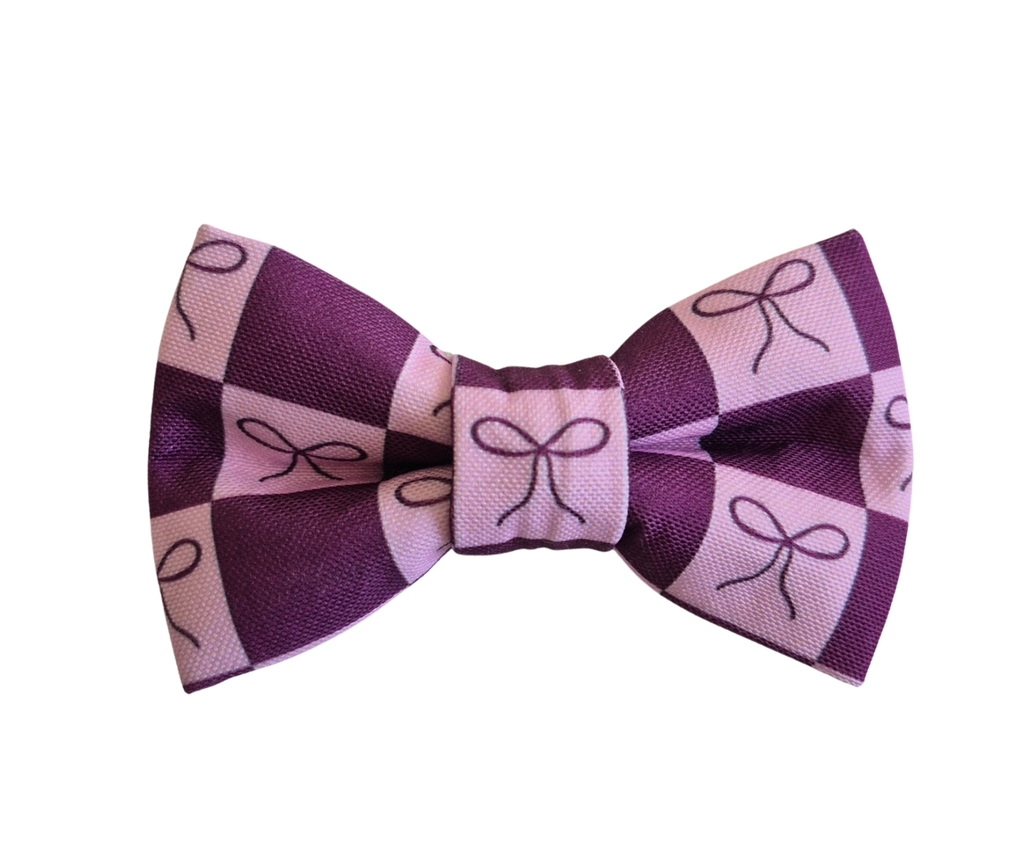 Purple Bows Over-the-collar Bow