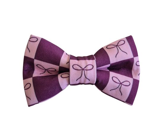 Purple Bows Over-the-collar Bow