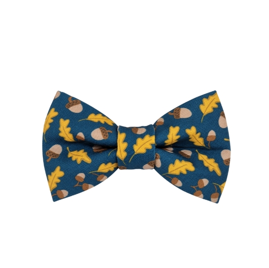 Golden Leaves & Acorns Over-the-collar Bow