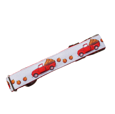 Red Trucks & Pumpkins Dog Collar