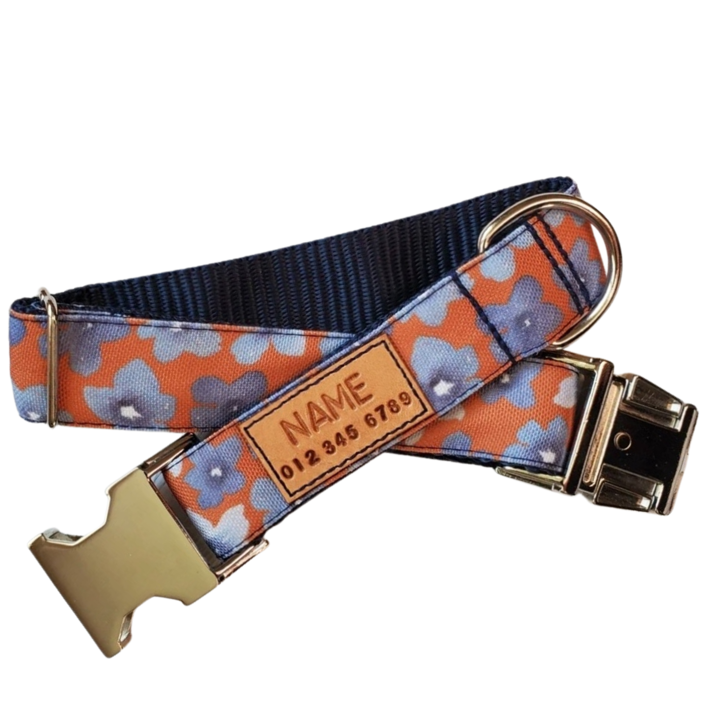 Indigo Floral Dog Collar