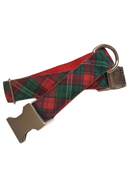 Holiday Plaid Dog Collar