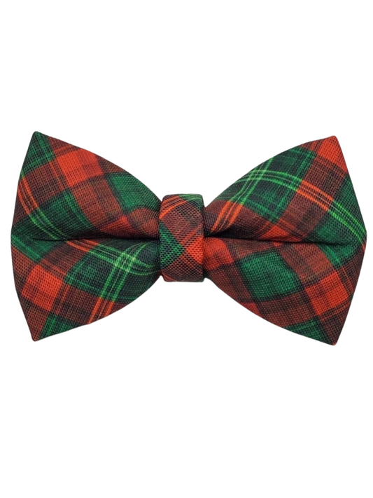 Holiday Plaid Over-the-collar Bowtie