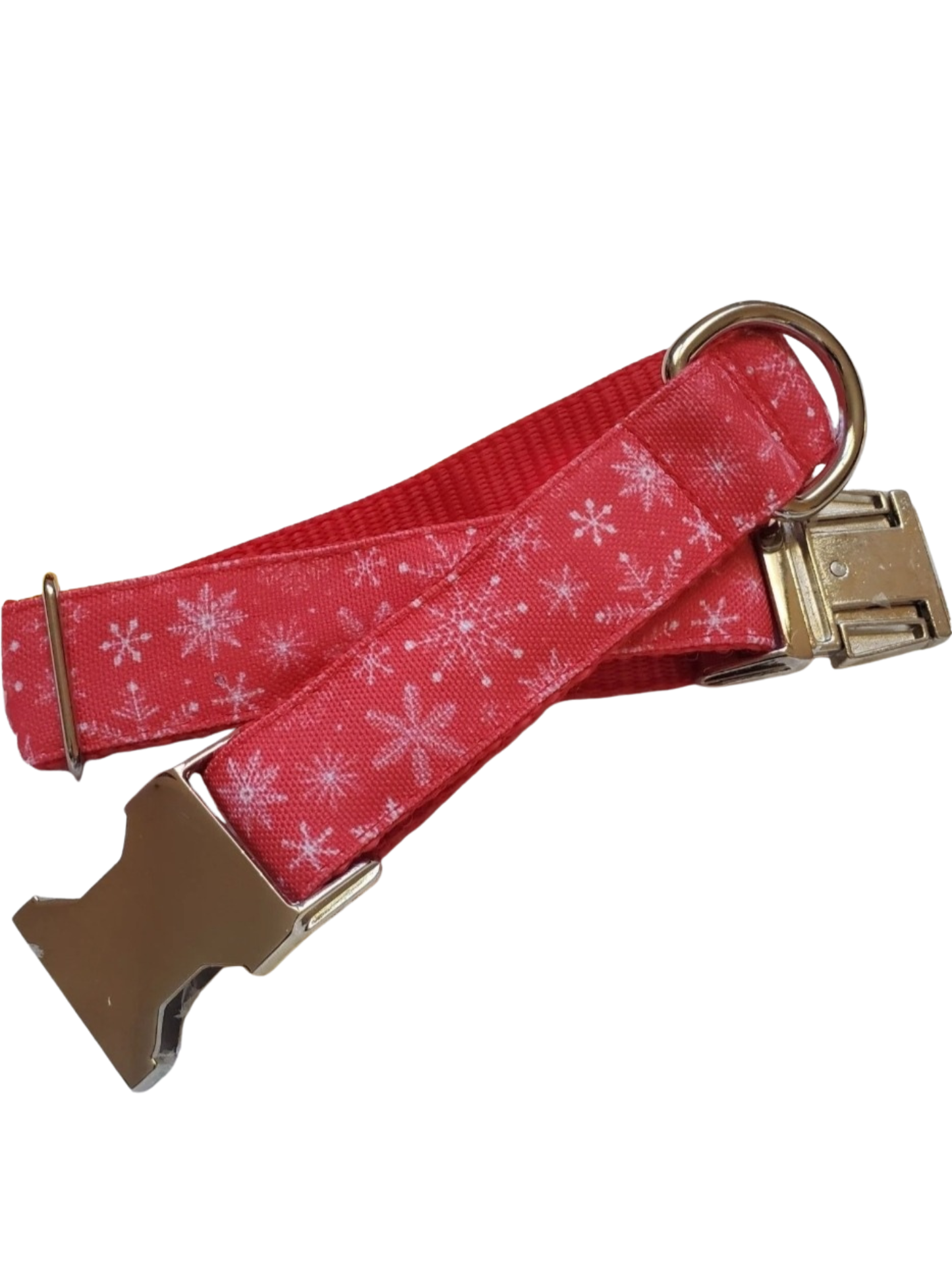 Snowflakes on Red Dog Collar