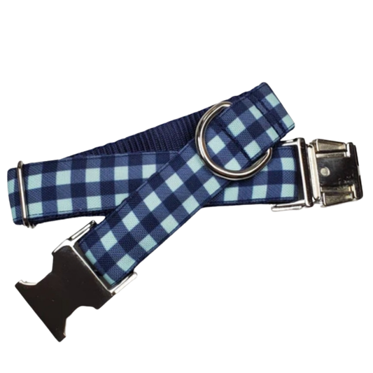Light Blue & Navy Dog Collar