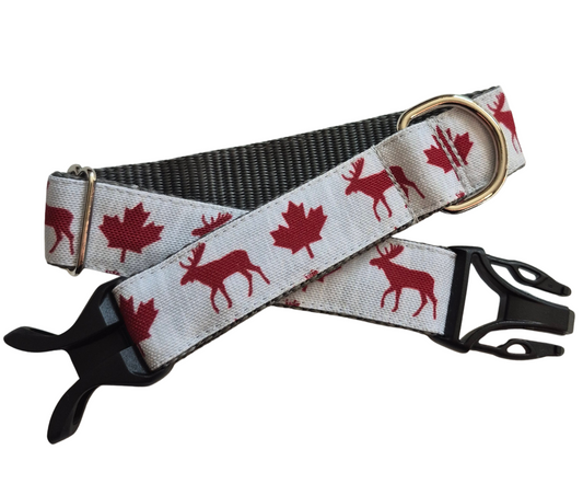 Maple Leaves & Moose Dog Collar