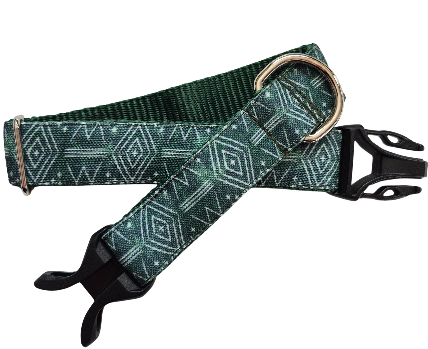 Rustic Green Geo Dog Collar
