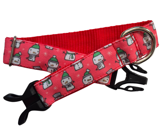 Snowmen In Hats Dog Collar