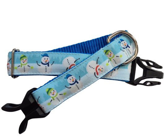 Dancing Snowmen Dog Collar
