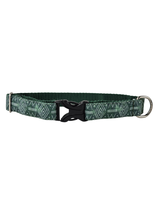 Rustic Green Geo Dog Collar