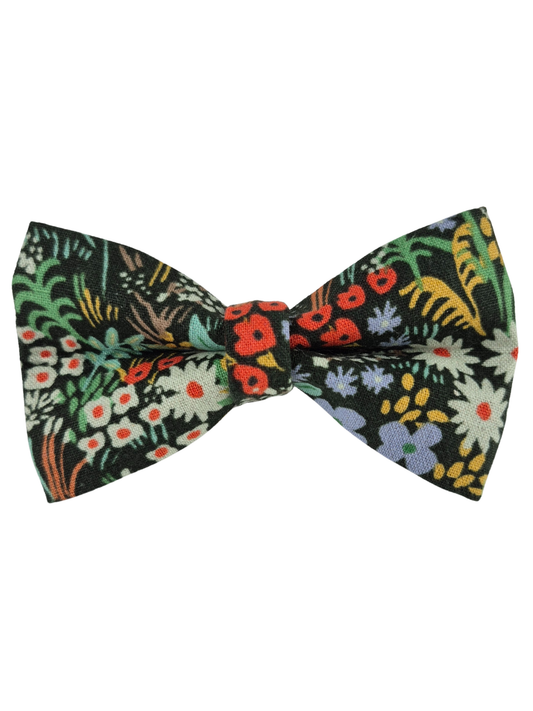 Rifle Paper Co. Dark Floral Over-the-collar Dog Bow