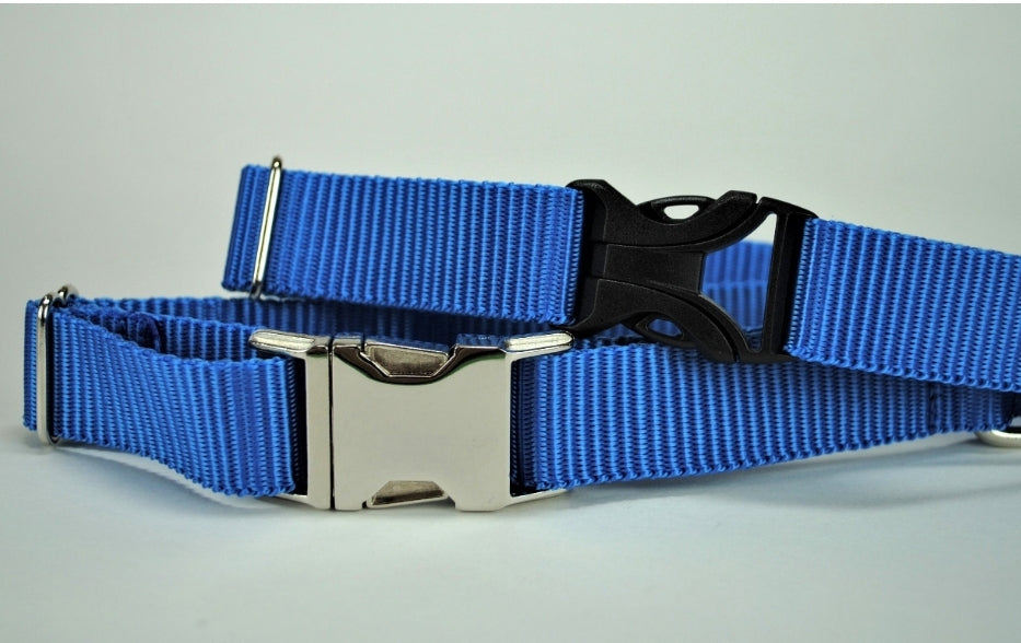 Blue Plaid dog collar