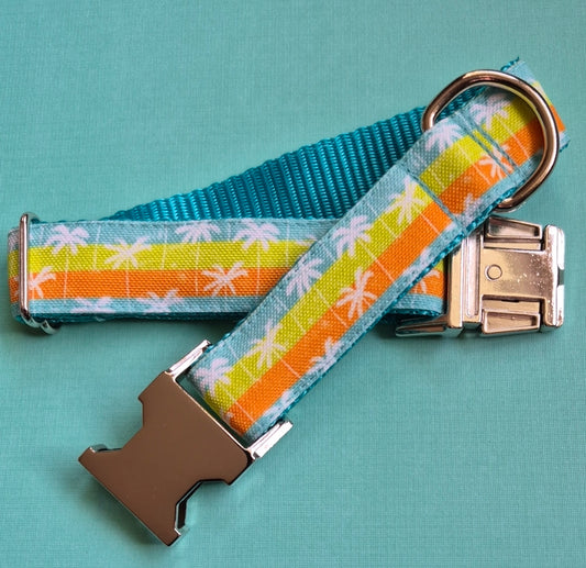 Palm Trees Sunset Dog Collar