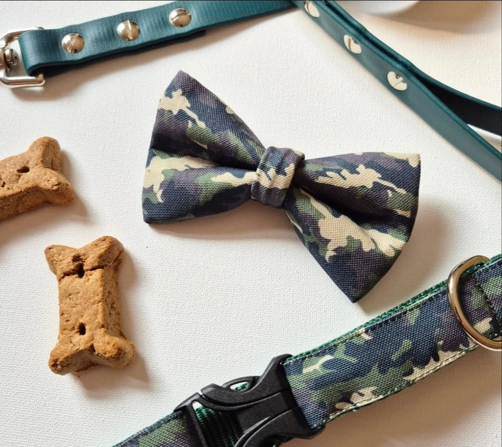 Green Camo Over-the-collar Bow