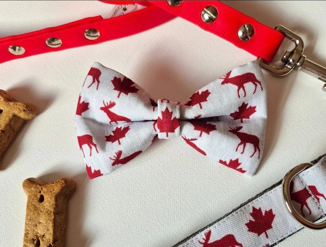 Maples Leaves & Moose Over-the-collar Bow