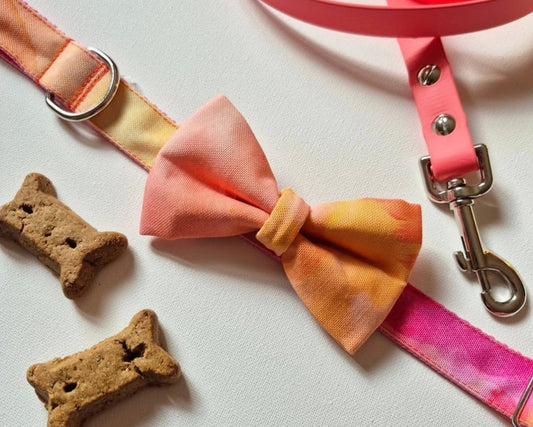 Orange Watercolor Over-the-collar Bow