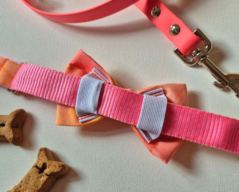Orange Watercolor Over-the-collar Bow