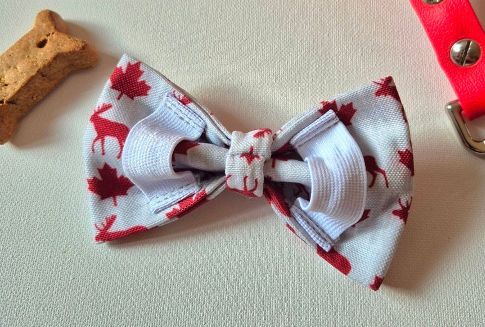 Maples Leaves & Moose Over-the-collar Bow