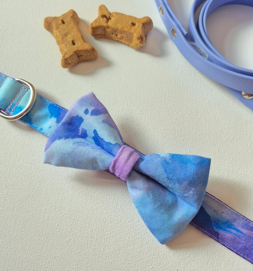 Purple & Blue Watercolor Over-the-collar Bow