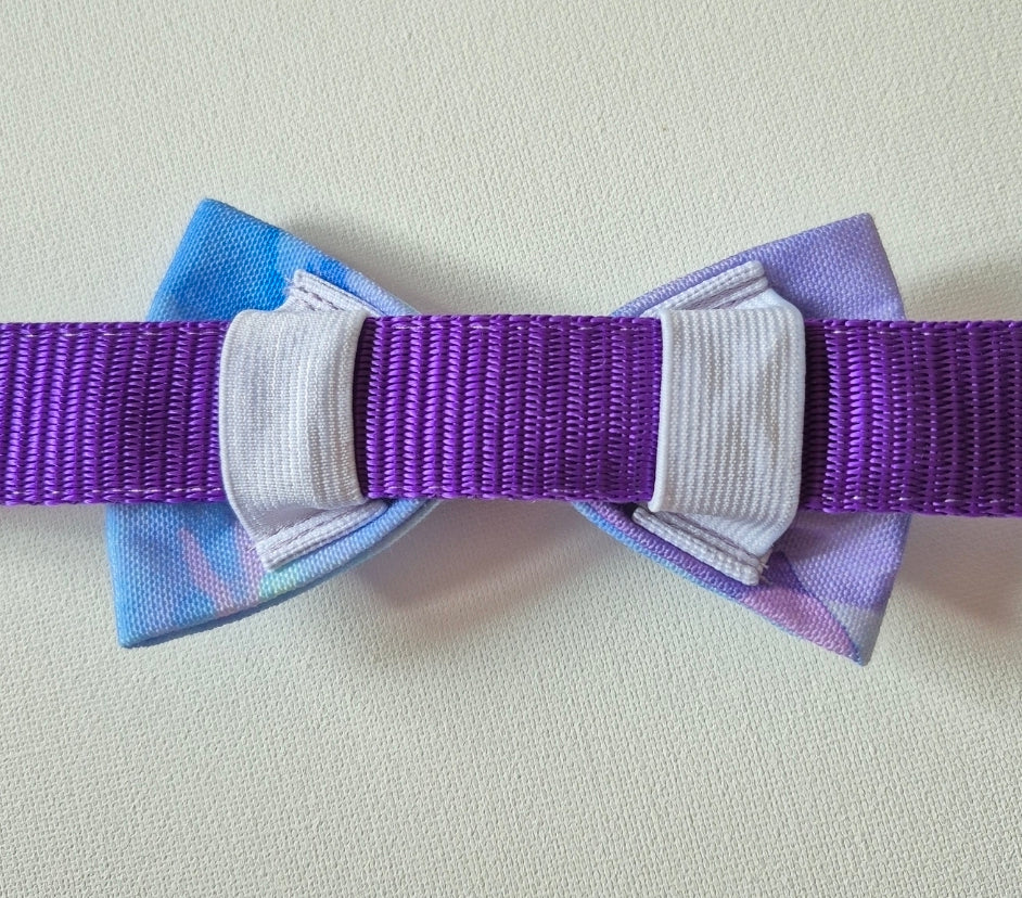 Purple & Blue Watercolor Over-the-collar Bow