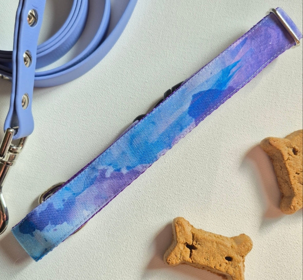 Purple Watercolor Dog Collar