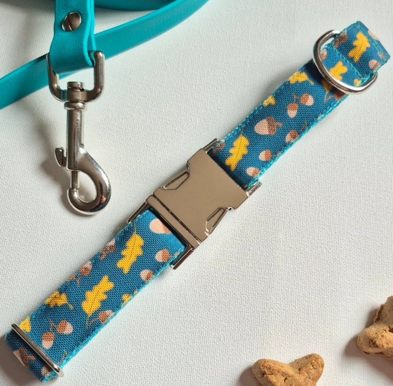 Golden Leaves & Acorns Dog Collar