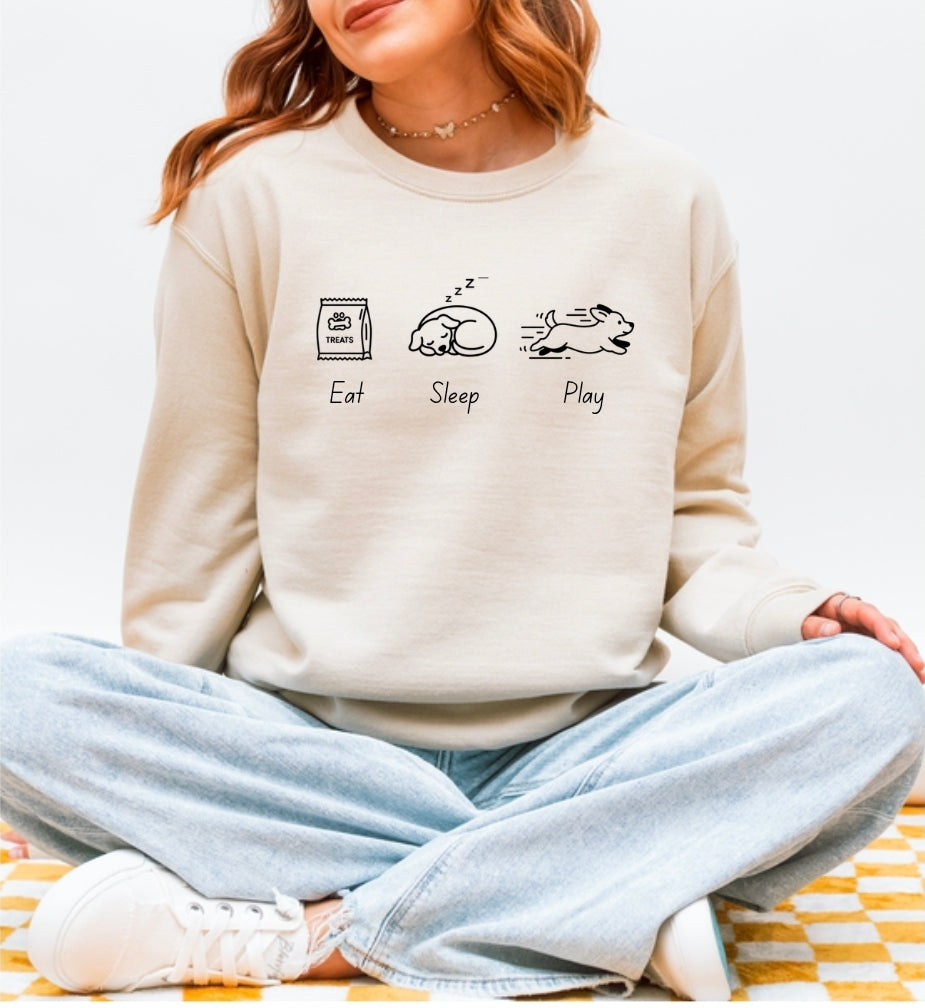 Pre-order: Eat, Sleep, Play Pup. Crewneck Sweatshirt