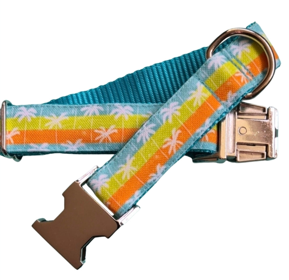 Palm Trees Sunset Dog Collar