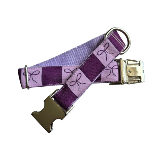 Purple Bows Dog Collar