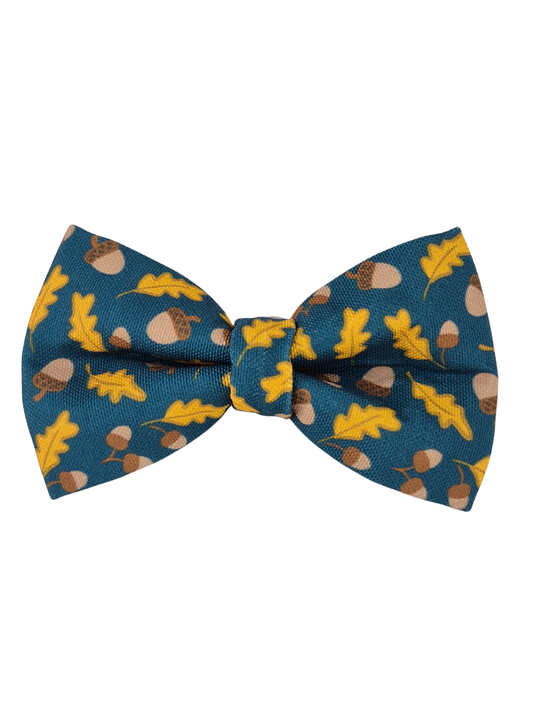 Golden Leaves & Acorns Over-the-collar Bow