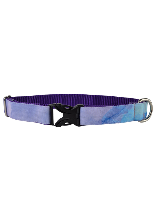 Purple Watercolor Dog Collar