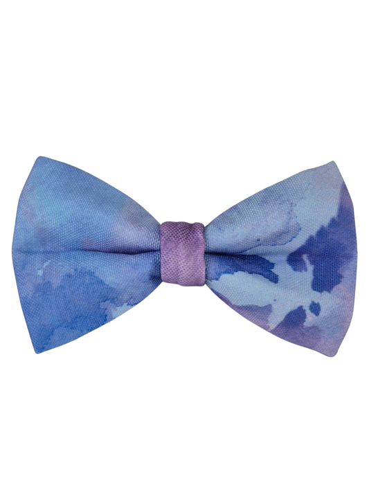 Purple & Blue Watercolor Over-the-collar Bow
