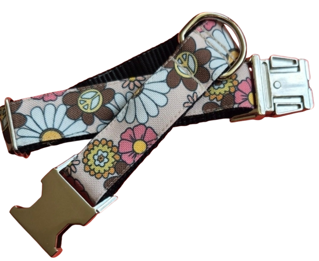 Retro Floral Dog Collar