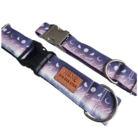 Moon & Mountains Dog Collar