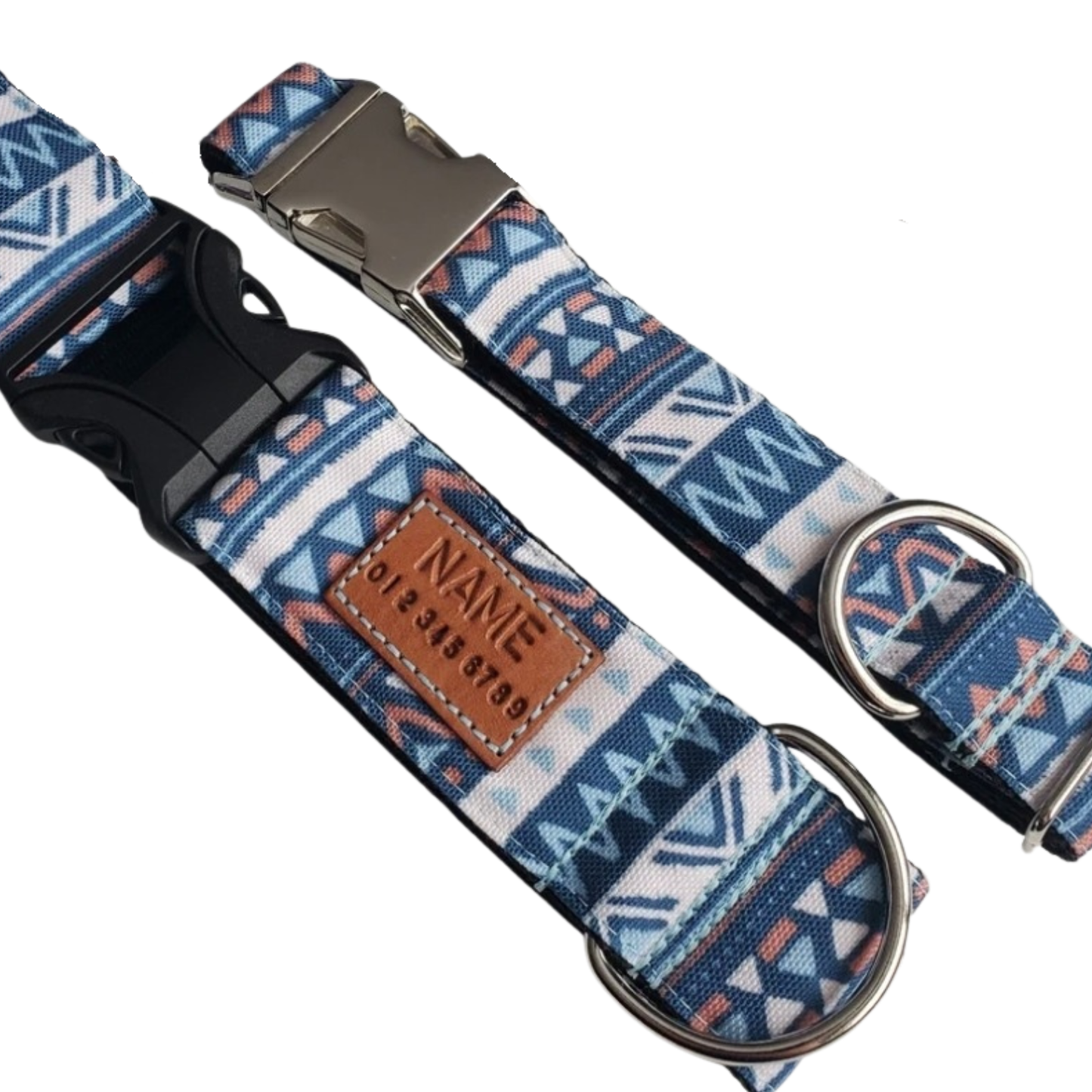 Blue Orange Aztec Dog Collar