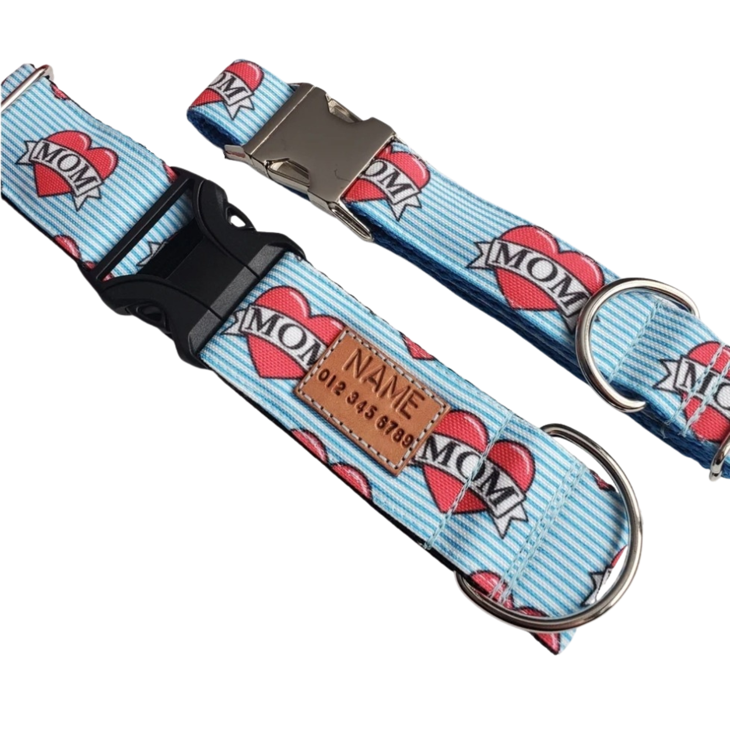 I Love Mom Dog Collar