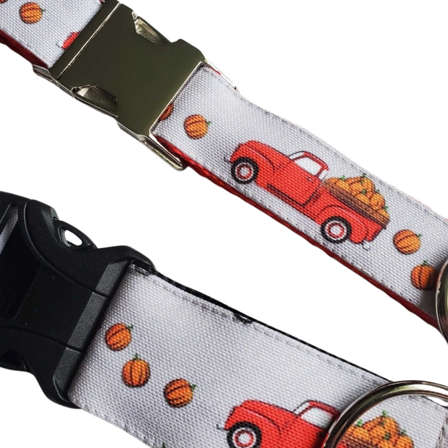 Red Trucks & Pumpkins Dog Collar