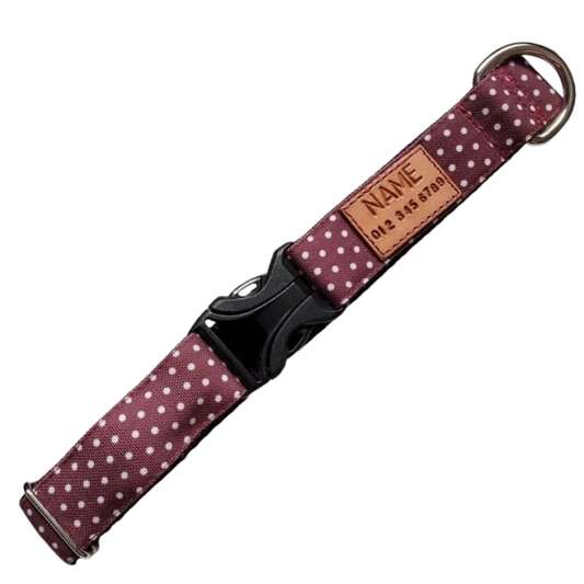 Dark Polka Dots Dog Collar
