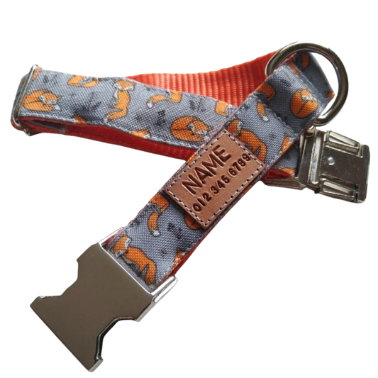 Sleepy Foxes Dog Collar