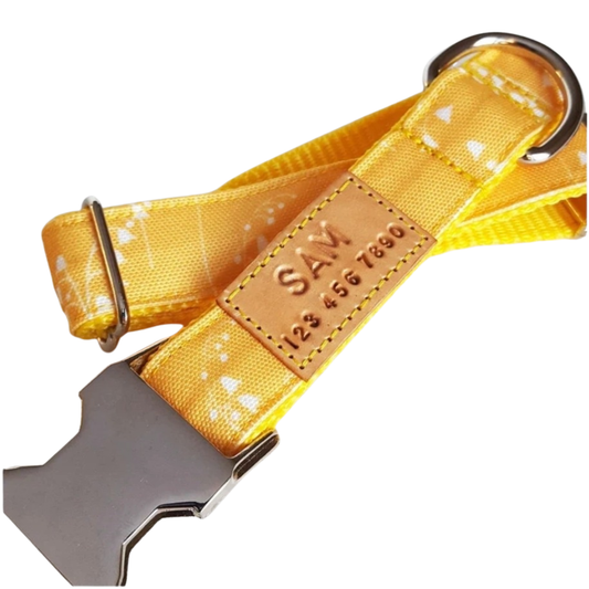 Yellow Bluebells Dog Collar