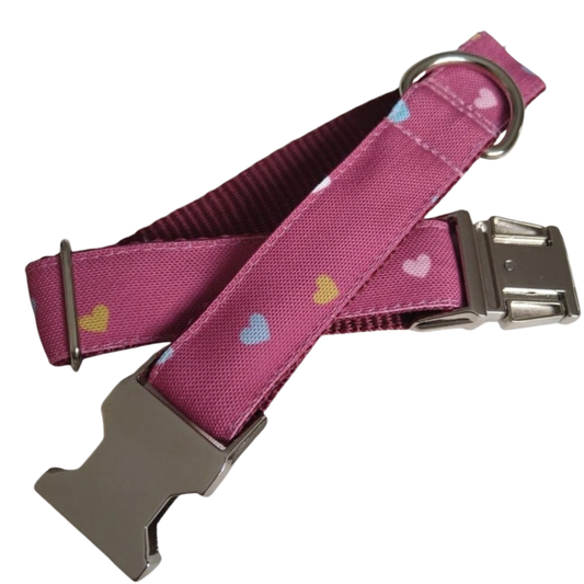 Rose Hearts Dog Collar