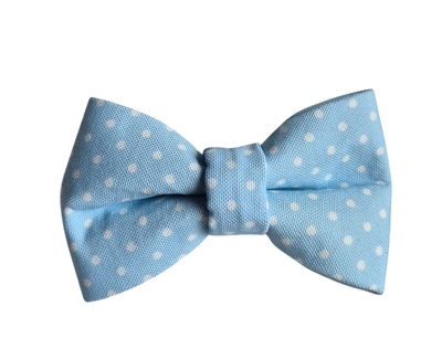 Blue Polka Dot Over-the-collar Bow