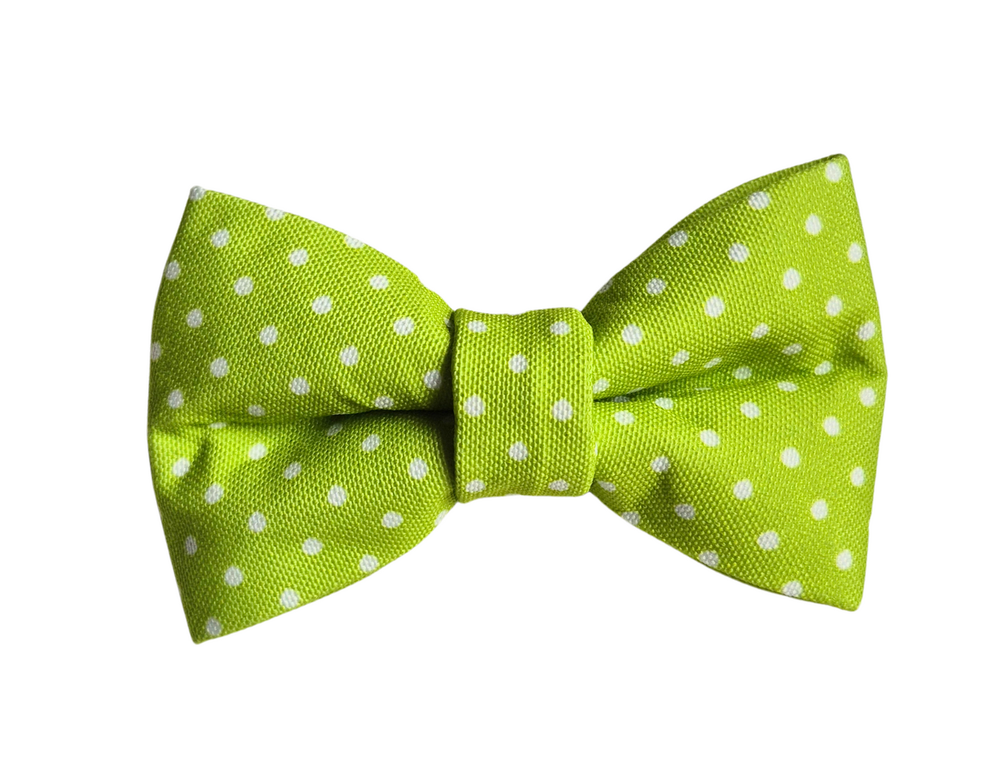 Lime Green Polka Dot Over-the-collar Bow