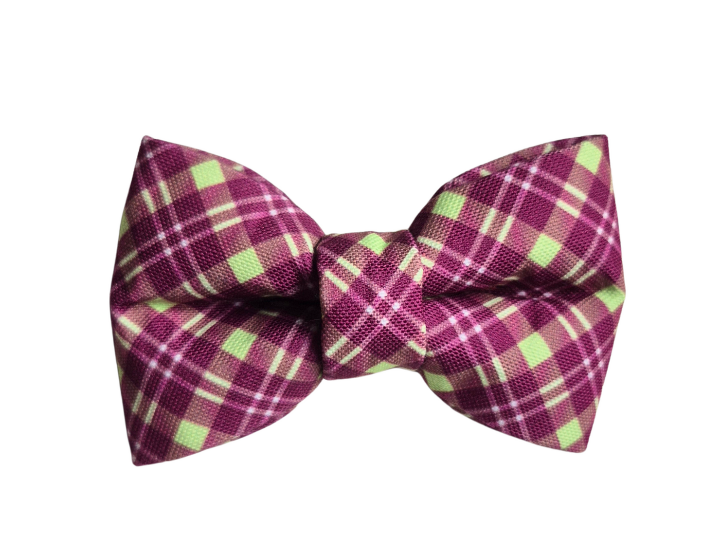 Purple & Green Plaid Over-the-collar Bow