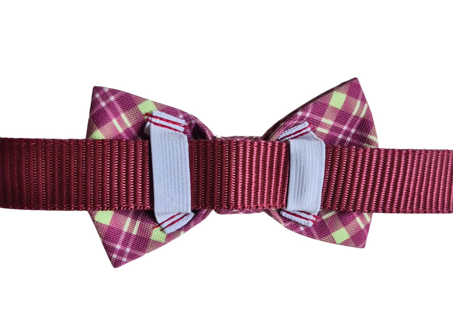 Purple & Green Plaid Over-the-collar Bow