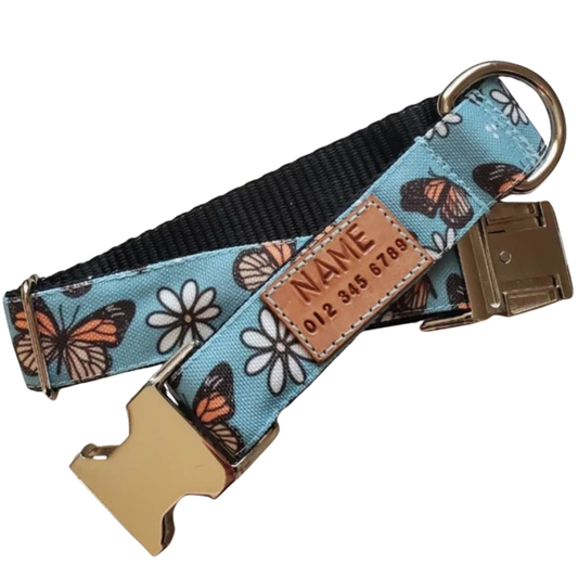 Butterflies & Daisies Dog Collar