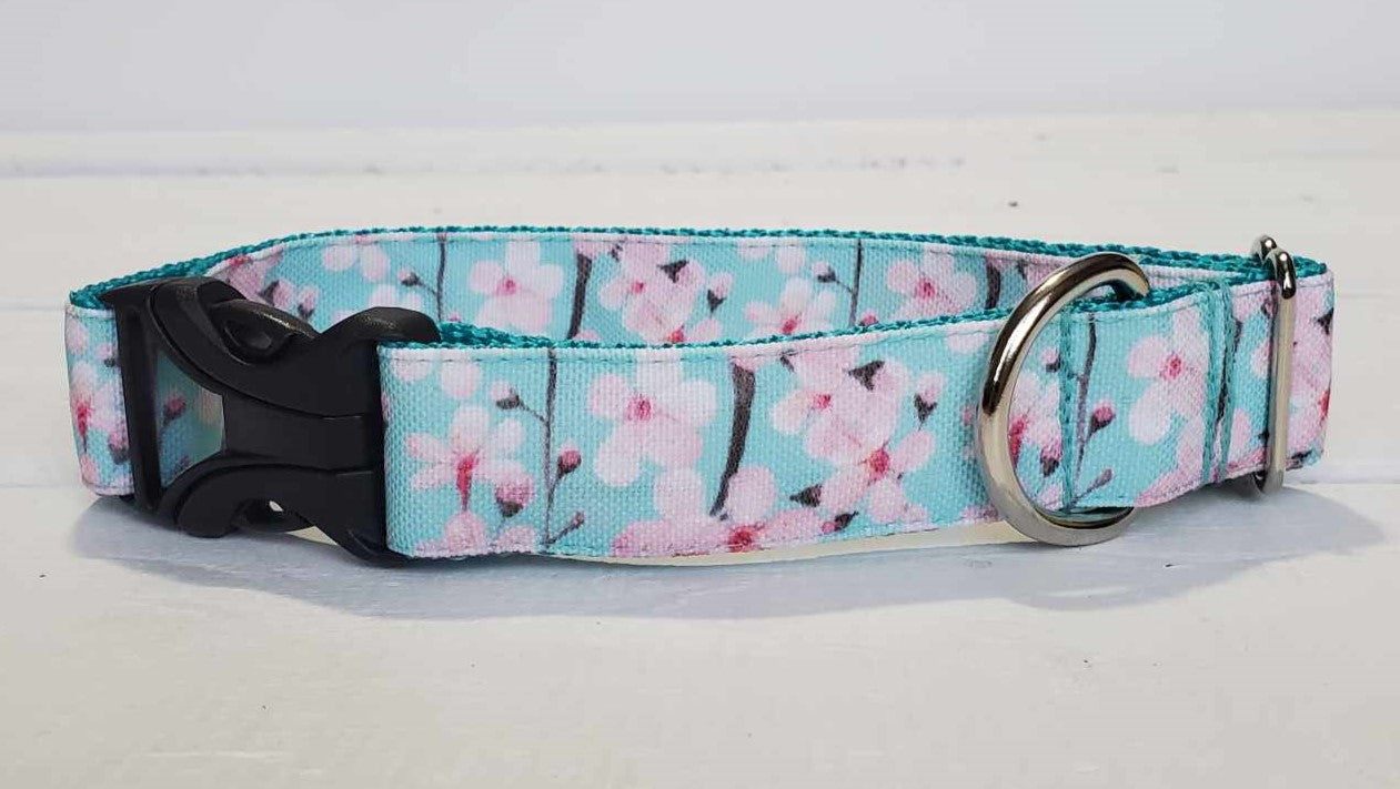 Cherry Blossoms Dog Collar - water & stain resistant