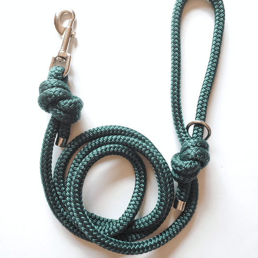 5 foot rope leash - Hunter Green